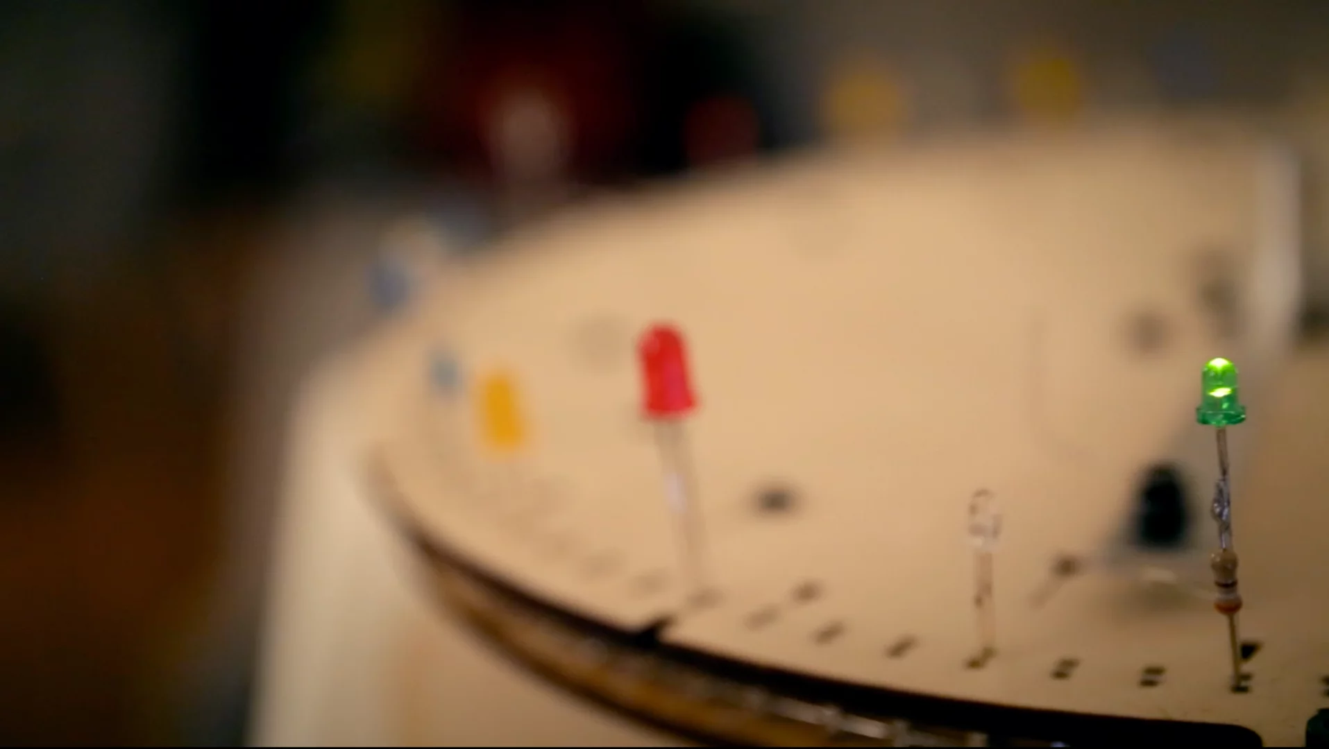 Different LED colors produce different values, which can be matched with different sounds