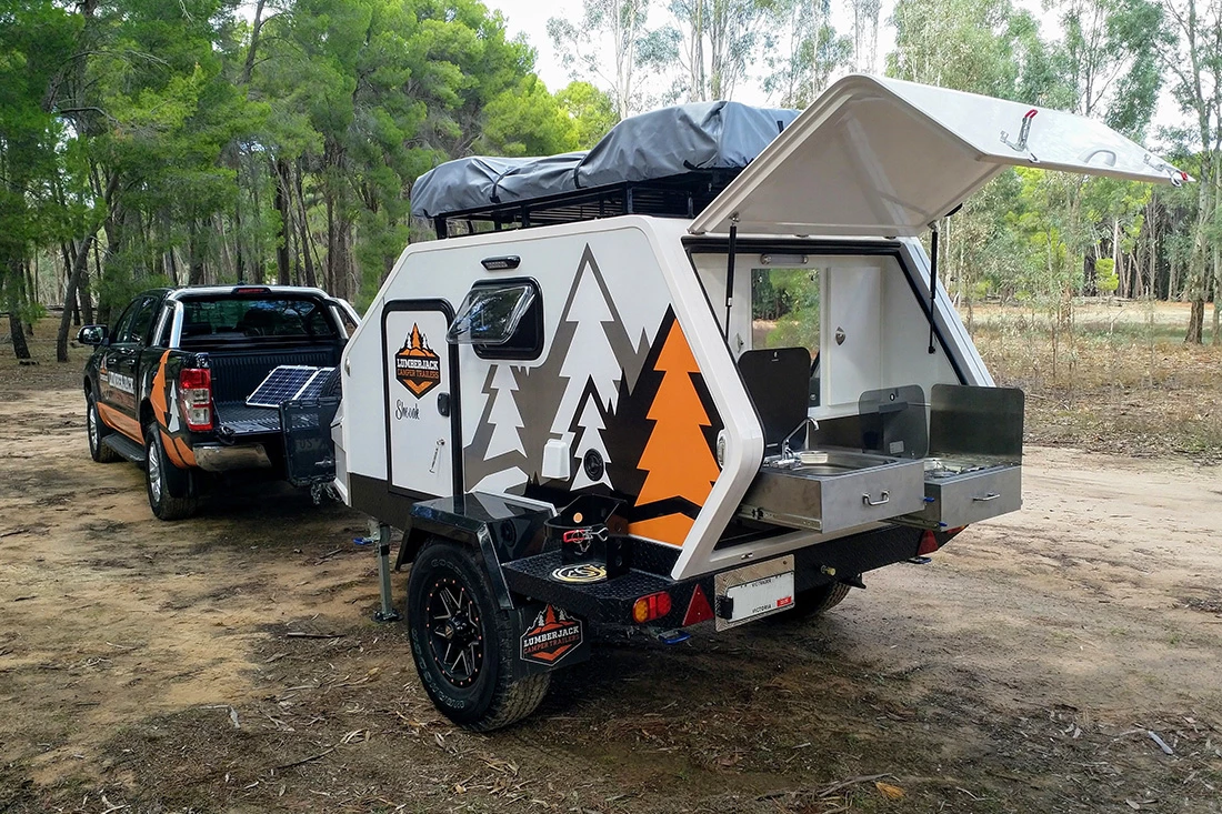 Flipping the rear hatch and getting ready to cook