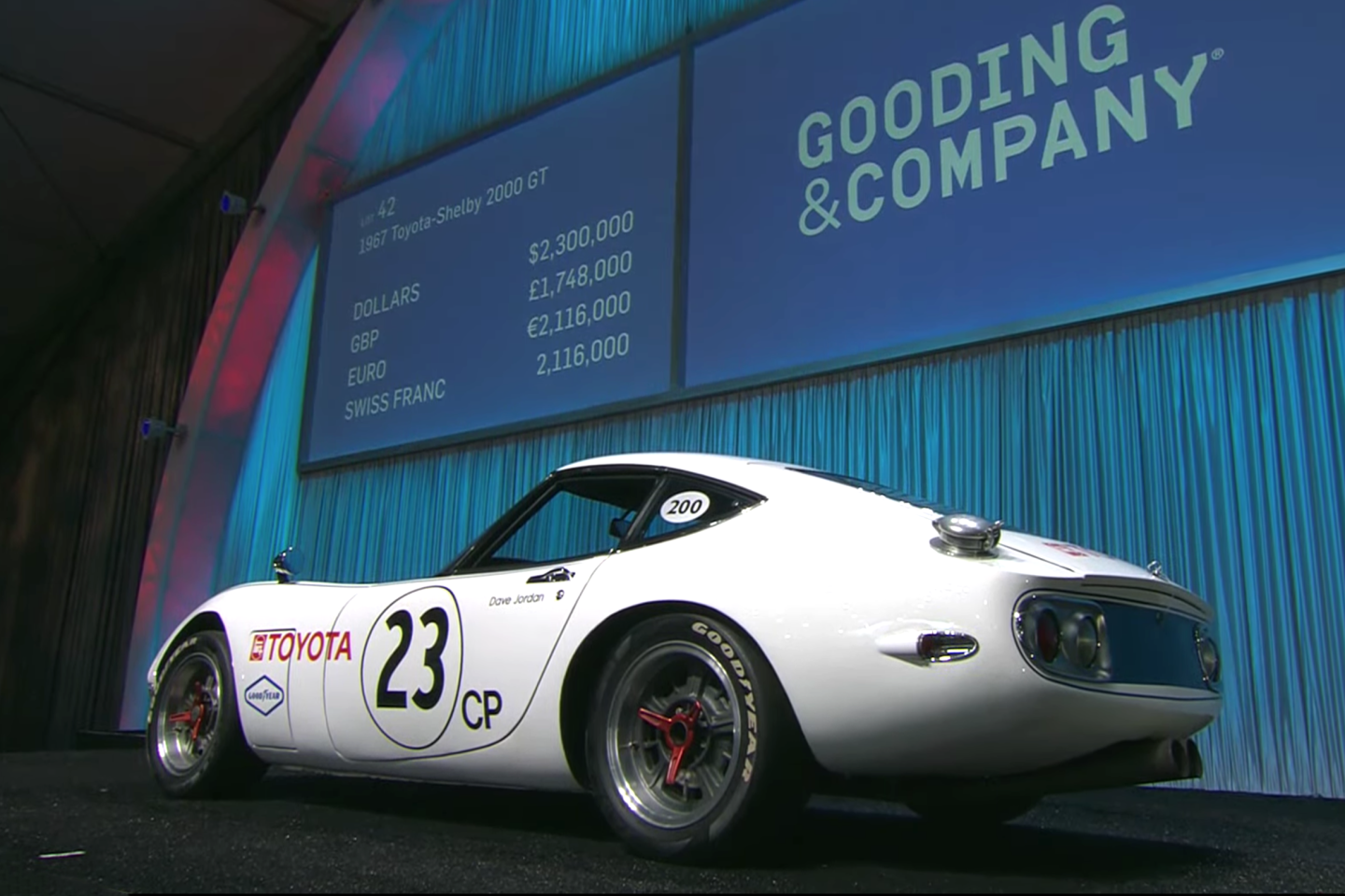 This 1967 Toyota-Shelby 2000 GT became the most expensive Japanese car in history when it sold for USD $2,535,000 at Gooding & Company’s Amelia Island auction on 4 March 2022