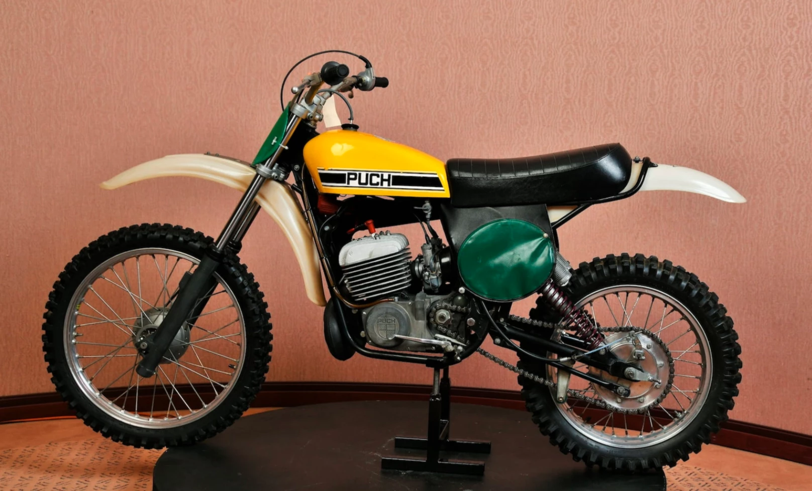 This ultra-rare 1976 Puch MC250 Twin Carb MX racer has to be one of the most exotic and desirable off-road machines ever built, being a replica of the bike that Belgian rider Harry Everts used in taking the 1975 250cc Motocross World Championship. All 97 of the MC250s ever built were assembled in 1975 for the 1976 season, and every trick material and component available to the Puch factory was designed into the machine.