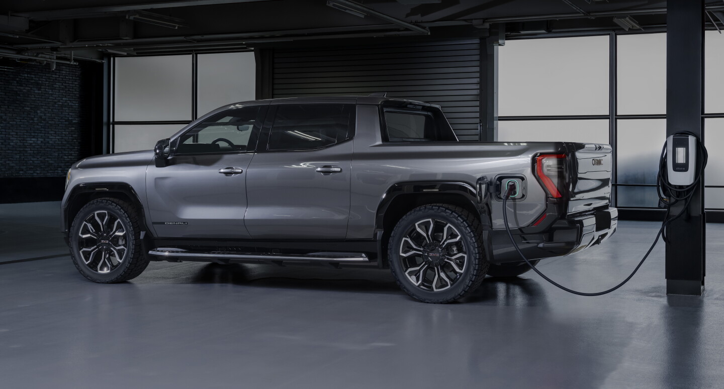 GMC says the Sierra EV Denali Edition 1 will be able to suck in 100 miles of battery power in just 10 minutes using public DC fast-charging