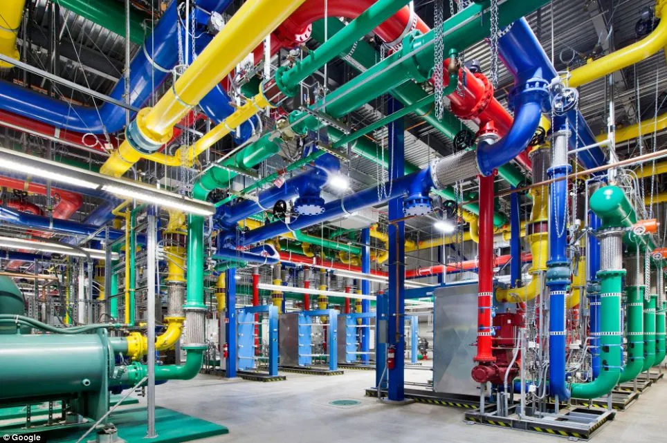 The water cooling system at the company's South Carolina center