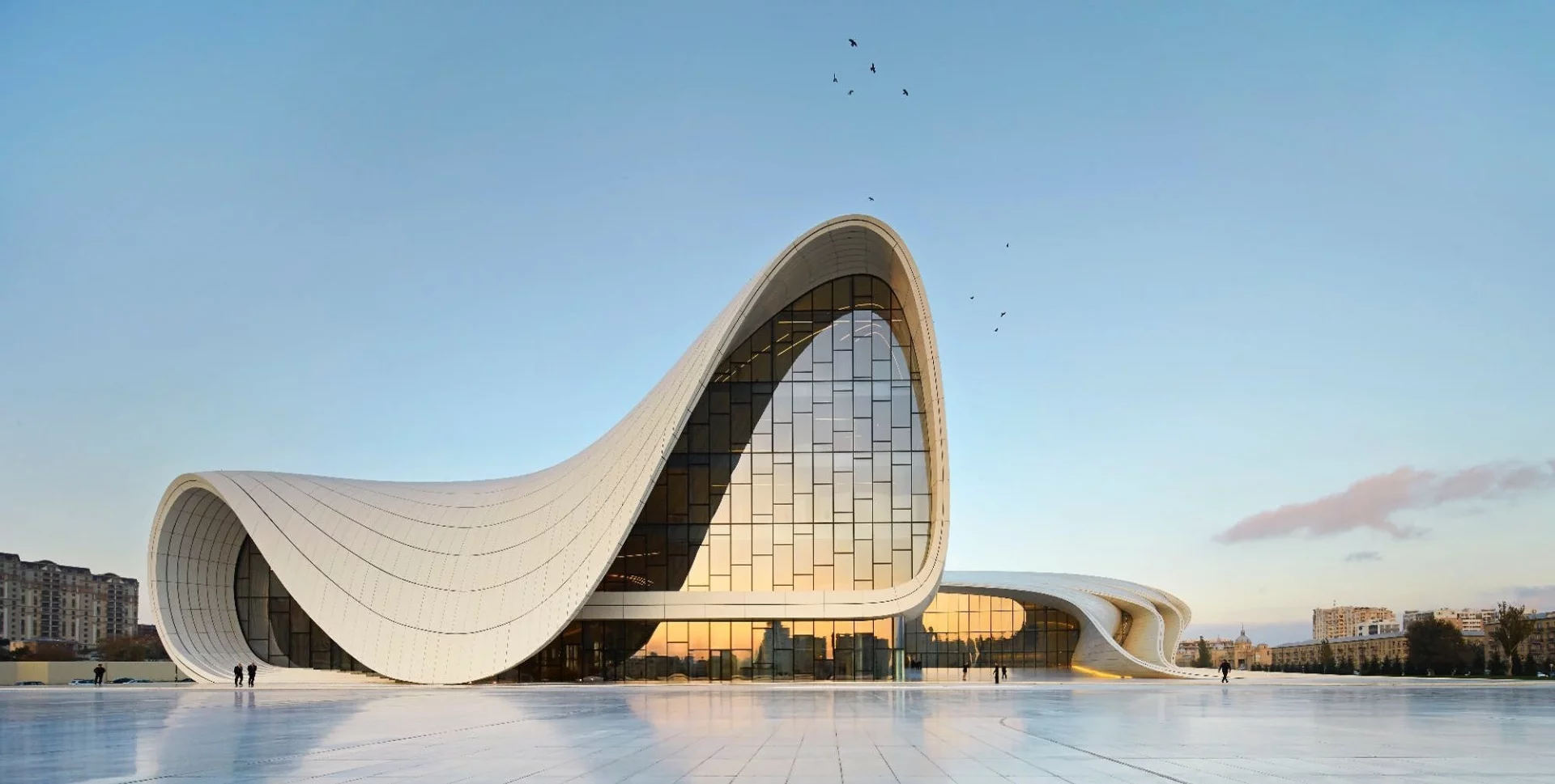 Zaha Hadid's Heydar Aliyev Centre in Azerbaijan is one of her most spectacular achievements sitting in compelling contrast to the blocky, brutalist Soviet architecture that surrounds it