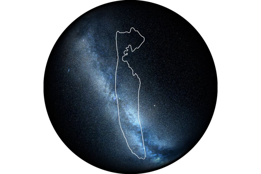 A map of the area where the suspected collision between a neutron star and a black hole occurred, equal to about 3 percent of the sky
