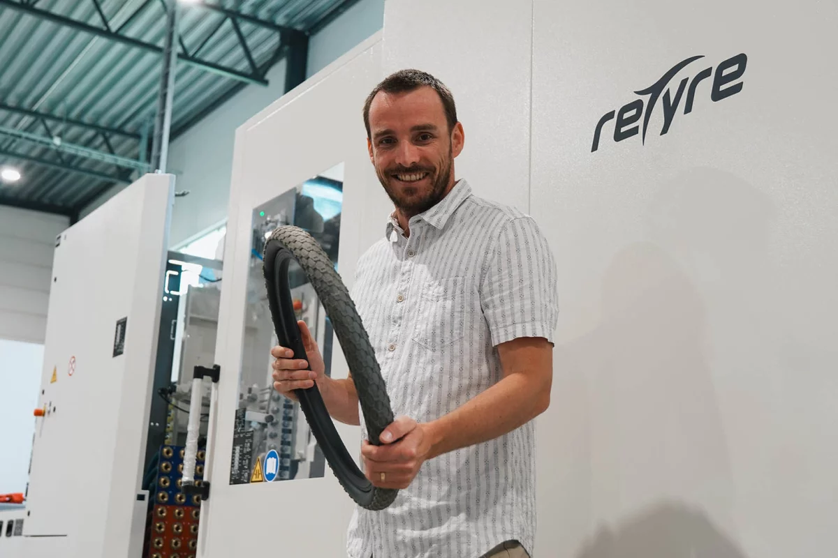 reTyre's Friedemann Ohse is introducing the world's first carbon-neutral bike tire at Eurobike 2024