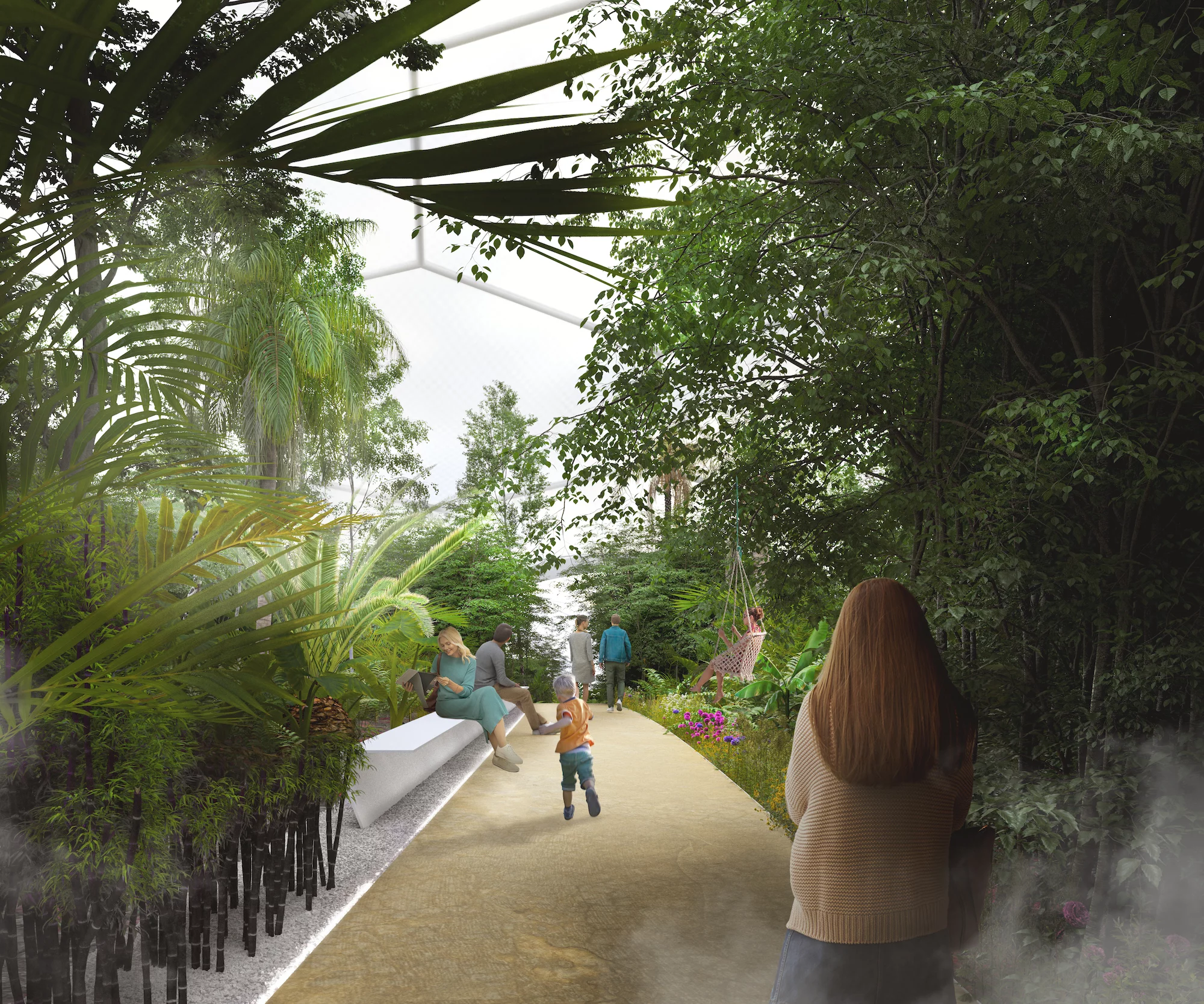 As well as storing energy, Hot Heart would create recreational areas filled with tropical plants and trees