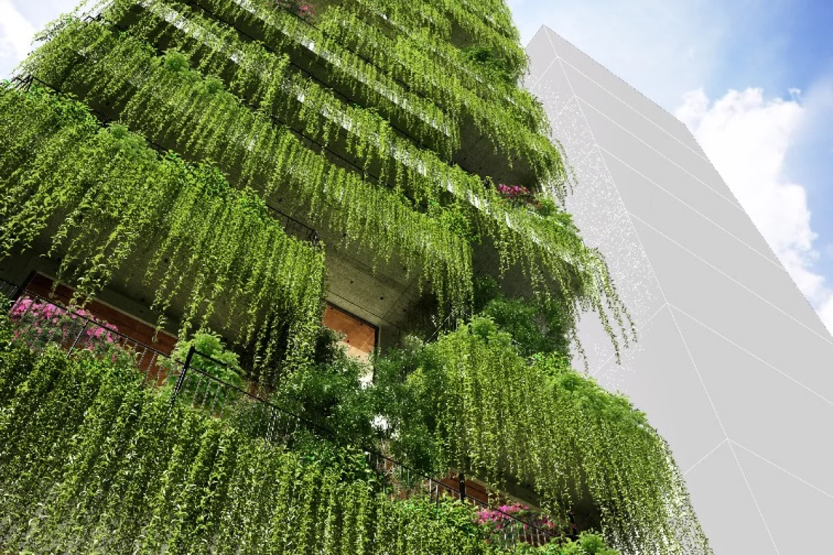 The Chicland Hotel will be squeezed into a site measuring just 15 m (50 ft)-wide and covered in greenery