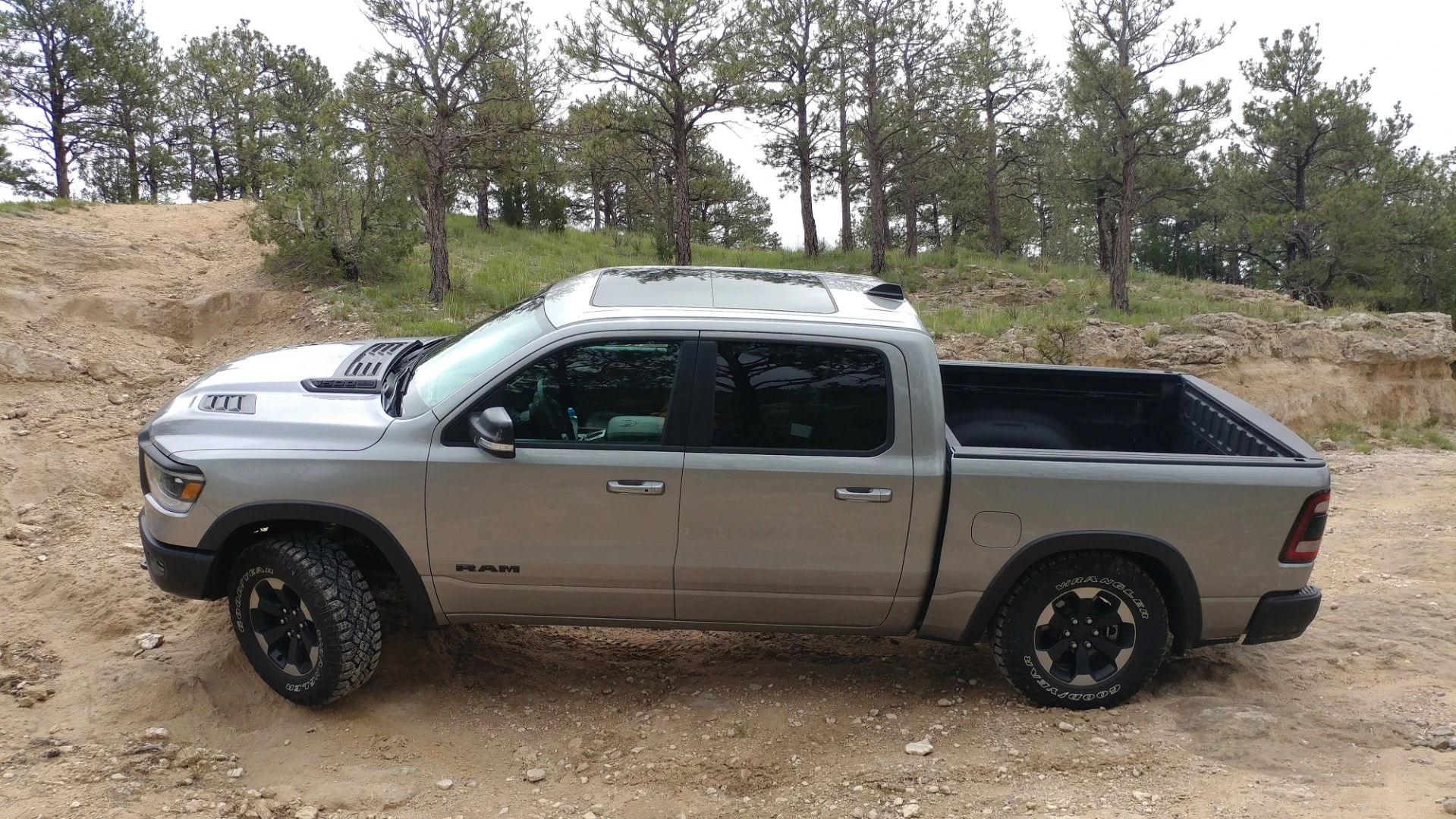 The 2019 Ram 1500 Rebel can be outfitted with any of the three engines available for the 1500 pickup truck, including the V6 and V8 models with eTorque