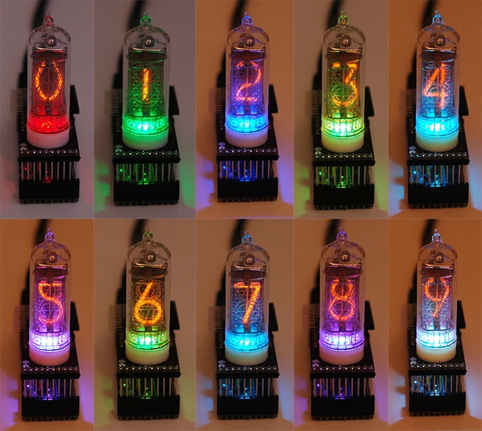 Each tube consumes a maximum of 300 mA at 9 VDC and contains a cathode RGB LED, which allows each one to be given a variety of color accents