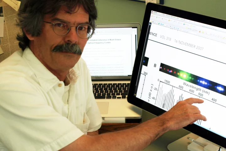 The University of Oregon's Michael G. Raymer has changed the color of individual photons within an optical cable