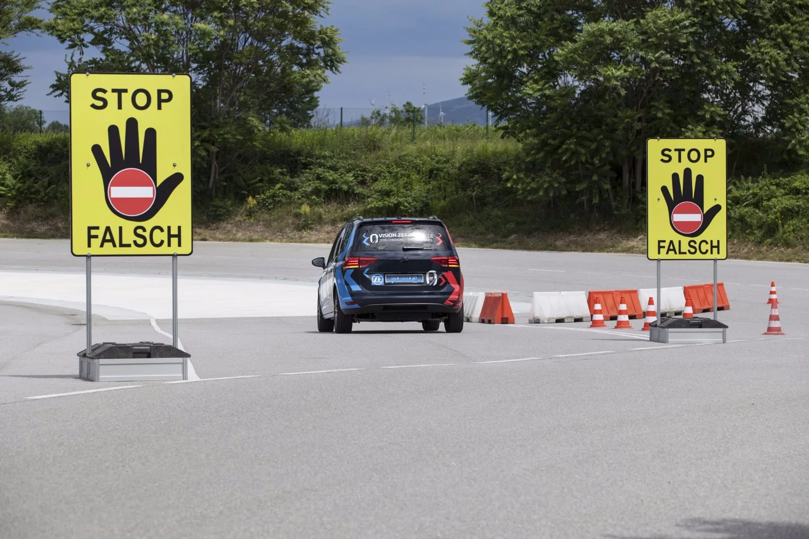 ZF will stop the car when you try to drive the wrong way onto a highway onramp