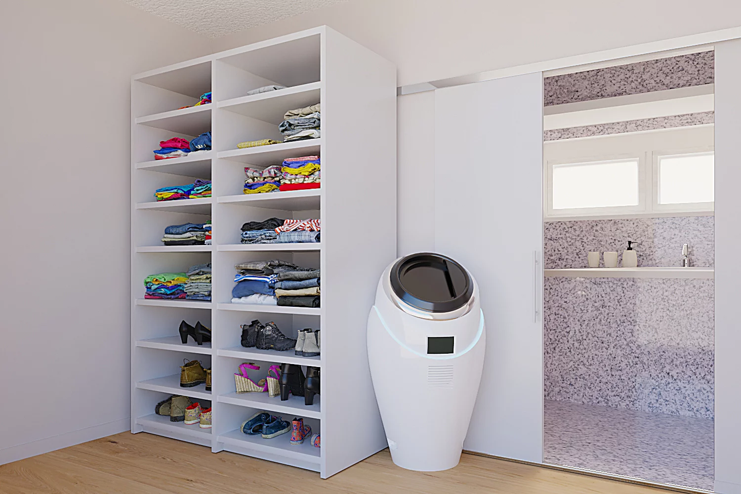 A laundry hamper that does the laundry