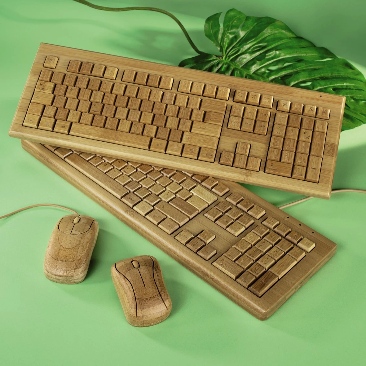 Both the bamboo keyboard and the bamboo mouse are available in wired and wireless versions