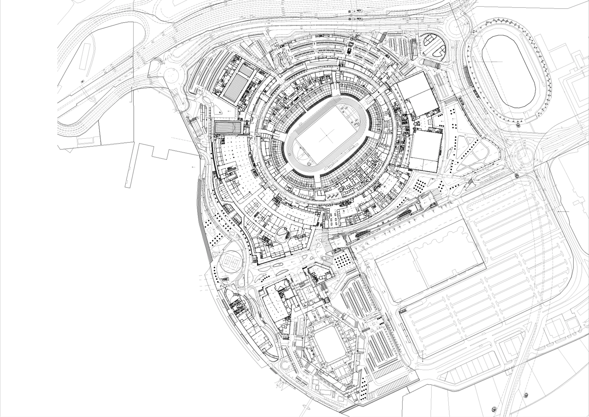 Architectural drawing of the Singapore Sports Hub Complex (Image: DP Architects)