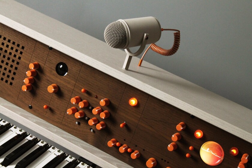 Parameters are altered using funky orange and white knobs