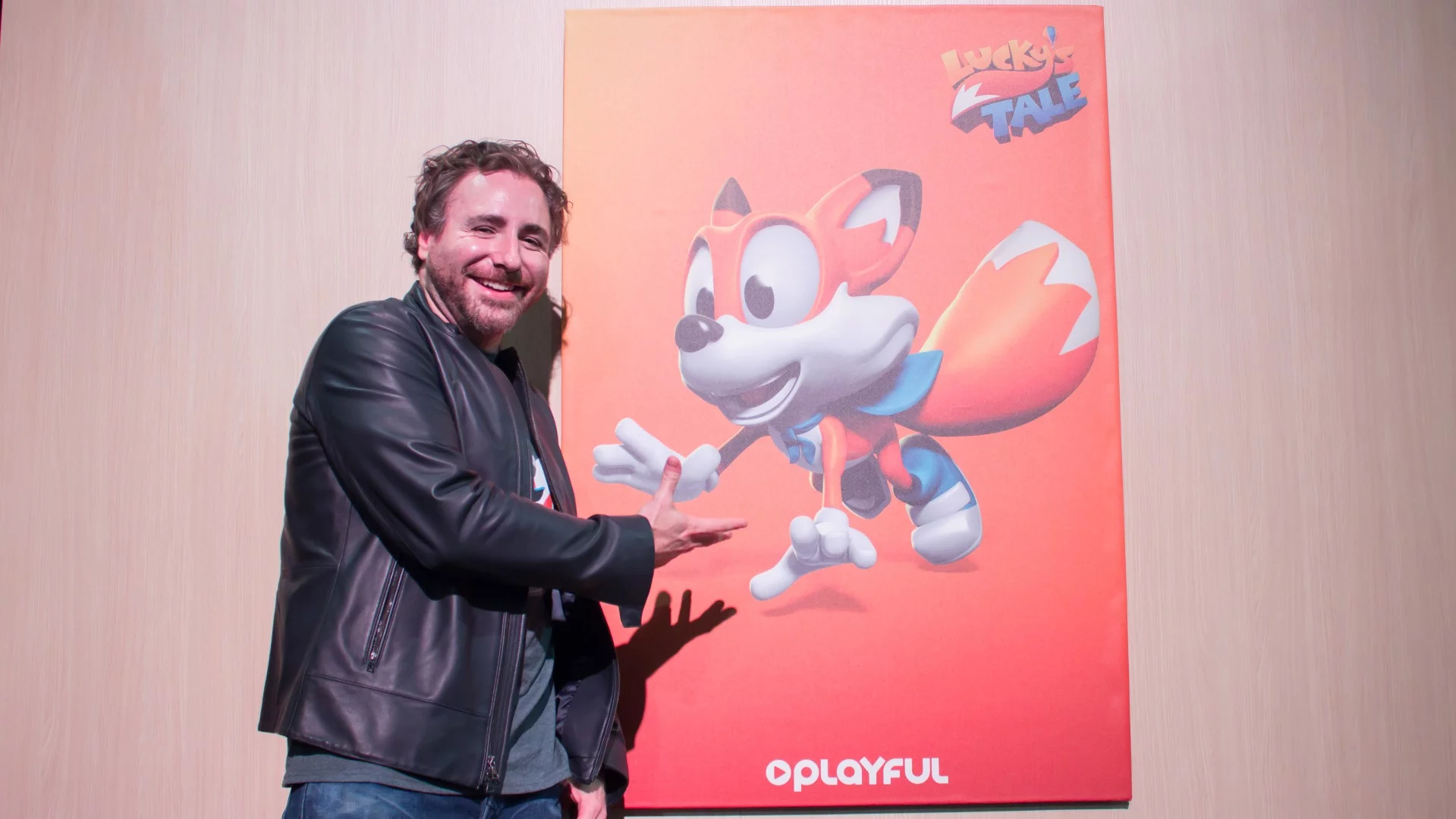 Playful Corp. founder/CEO Paul Bettner showing off his beloved Rift launch title, Lucky's Tale