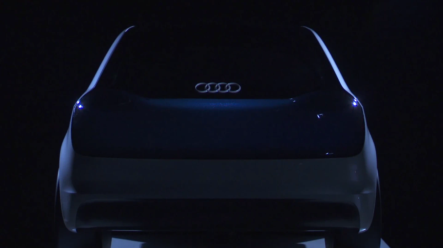 Audi describes the concept as "a large, continuous light surface, with innumerable small points of light flickering like a swarm of fish"