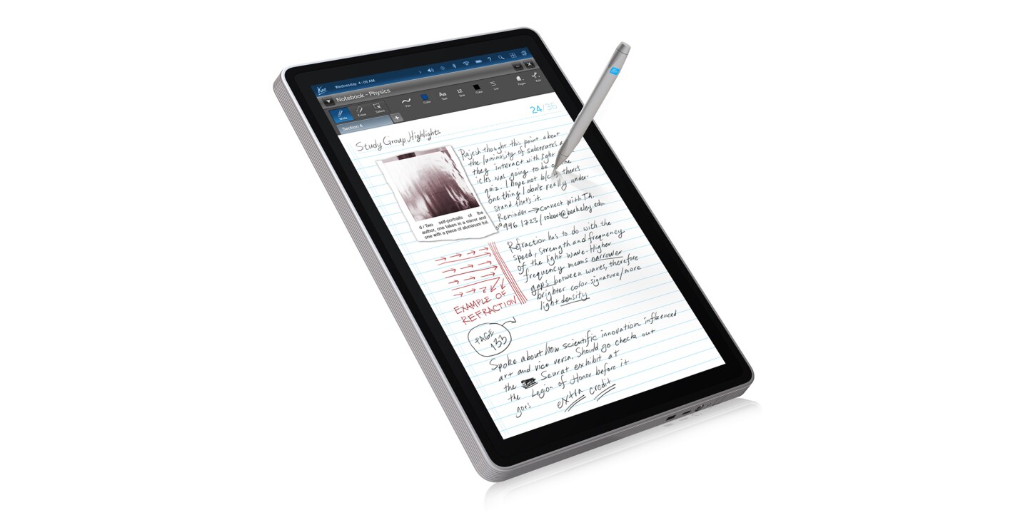The Kno benefits from a 14.1-inch multi-touch screen