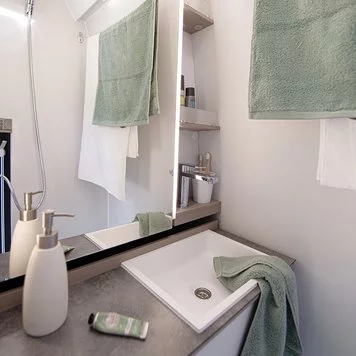 A peek inside the Yucon 7.0 Lounge bathroom