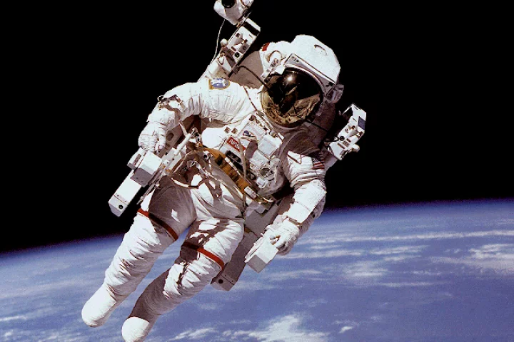 The V2Suit technology provides a sense of simulated gravity that is lacking in this conventional NASA spacesuit (Photo: NASA)