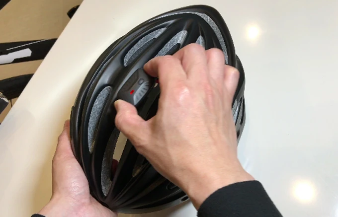 The Speednite's helmet-mounted motion sensor
