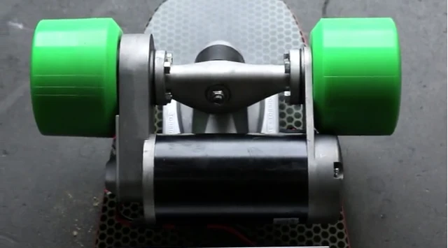 The trucks pop free with a single bolt, making it easy to switch between wheel types