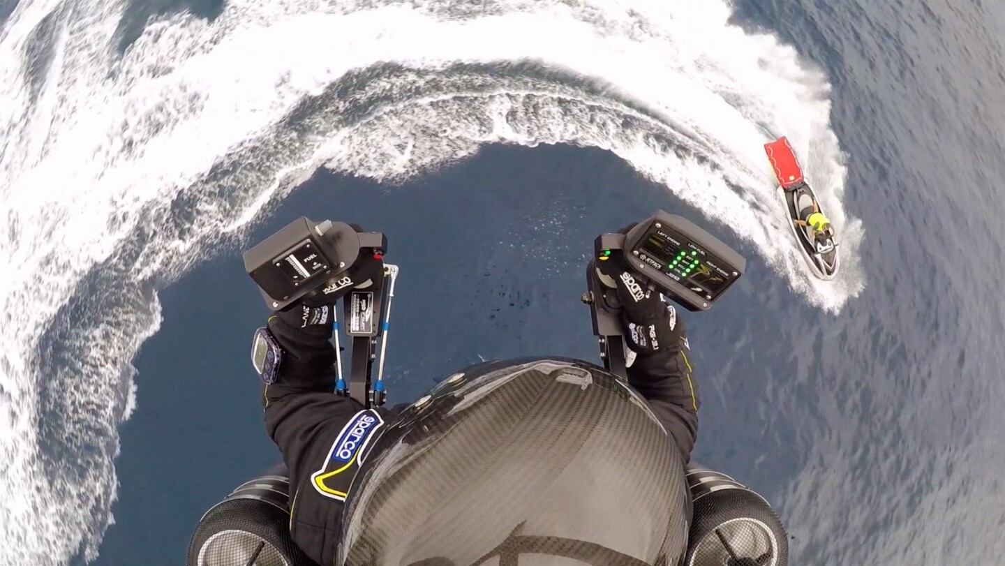 Don't look down: David Mayman flies the JB-10 jetpack in Monaco