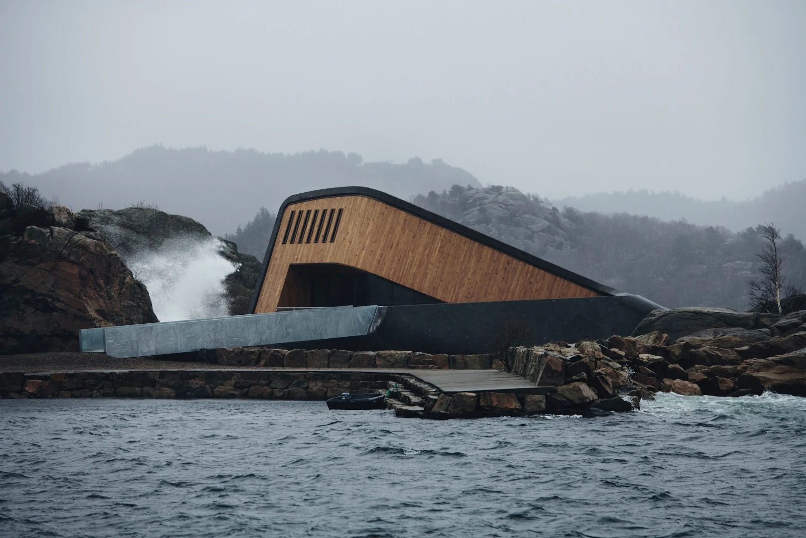 Under's 1-m (3.2-ft)-thick concrete walls that are designed to withstand a 100-year wave