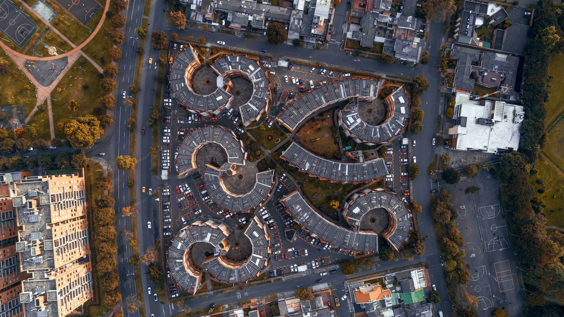 Volume 4 of an ongoing series called Aerial Facades from Camilo Monzón Navas in Colombia (Credit: MonzoonPhoto Behance CC BY-NC-ND 4.0)