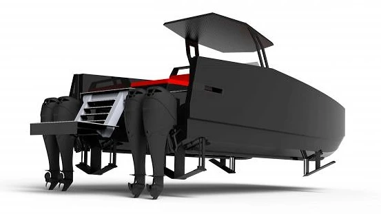 Sunreef says its new hydrofoil system will allow for speeds up to 80 mph (70 kn/130 km/h)