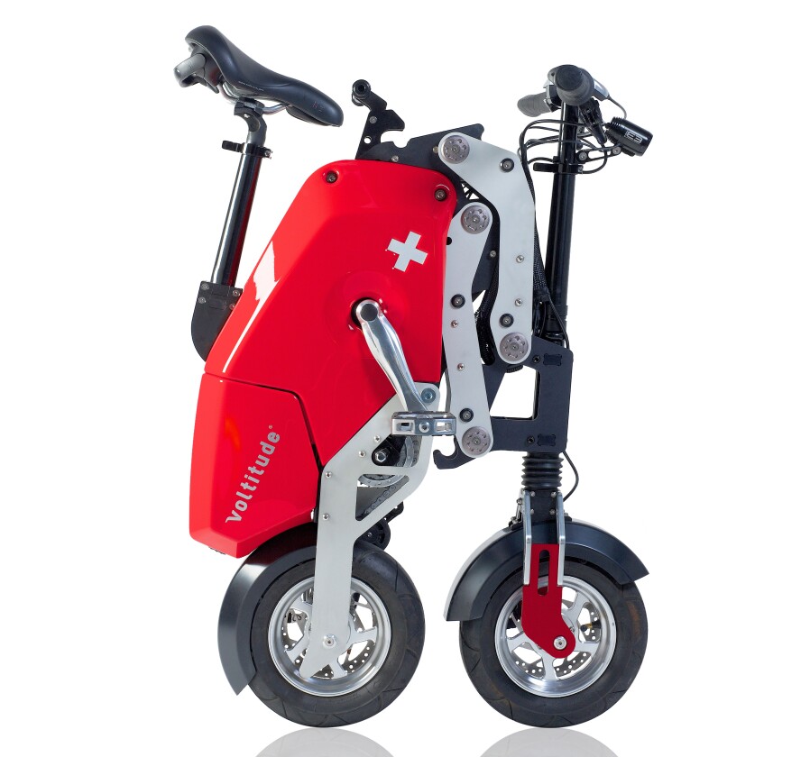 The Voltitude V1 can be wheeled when folded up (Photo: Arnaud Lambert)
