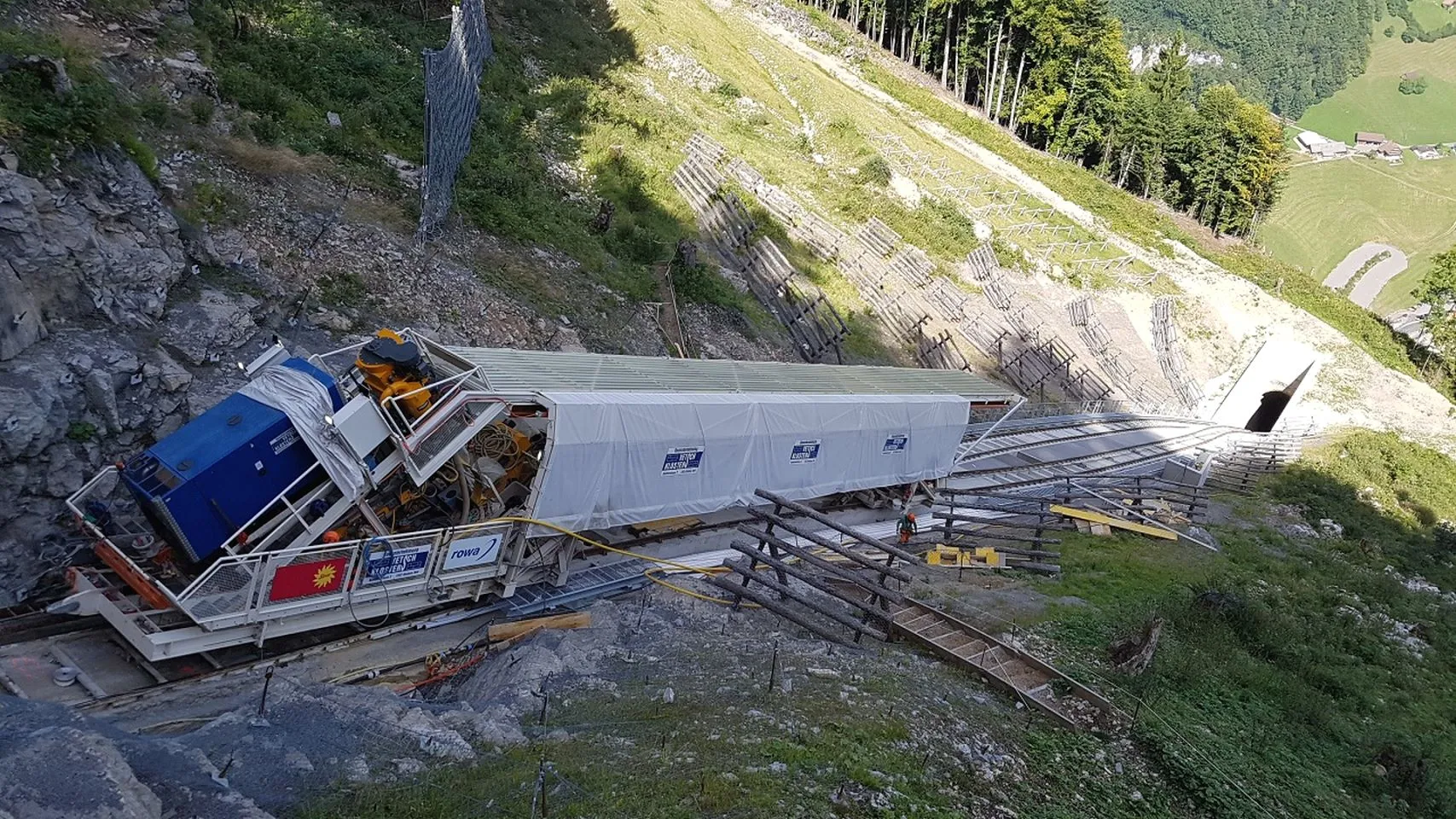 The steepest funicular railway in the world entered service in Switzerland over the weekend