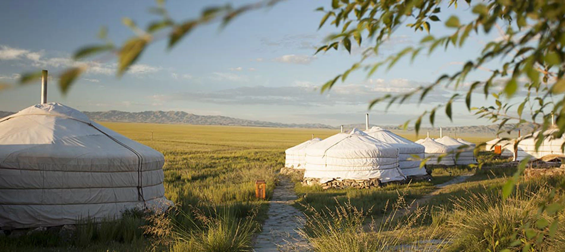 In the Gobi Desert in Mongolia sits Three Camel Lodge, where one can stay in a traditional Mongolian Ger. The location can only be accessed via a 90-minute, off-road, 4X4 drive from Ulaanbaatar