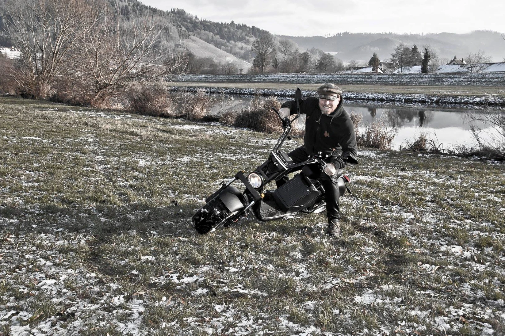 Designed for fun, a Schobba electric scooter in the wild