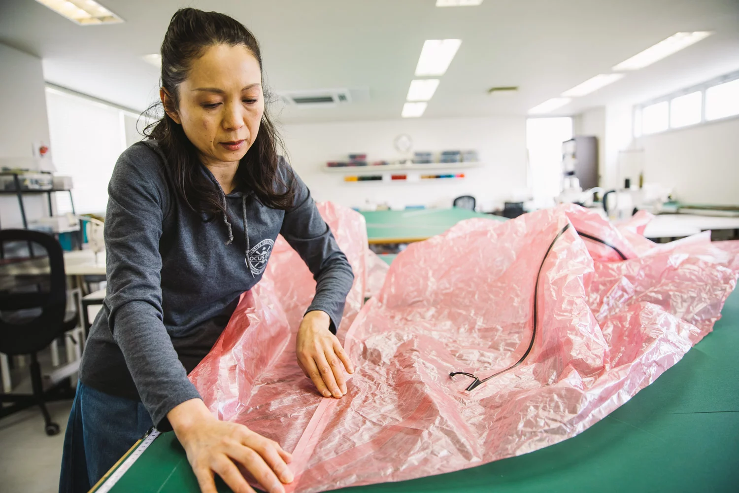 The two-person Djedi Dome tent under construction