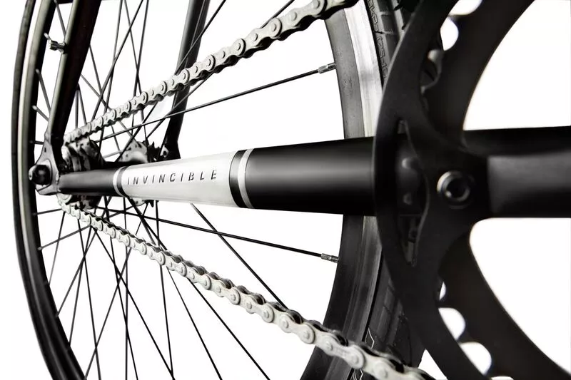 The Invincible bike features a rust-resistant zinc-coated chain