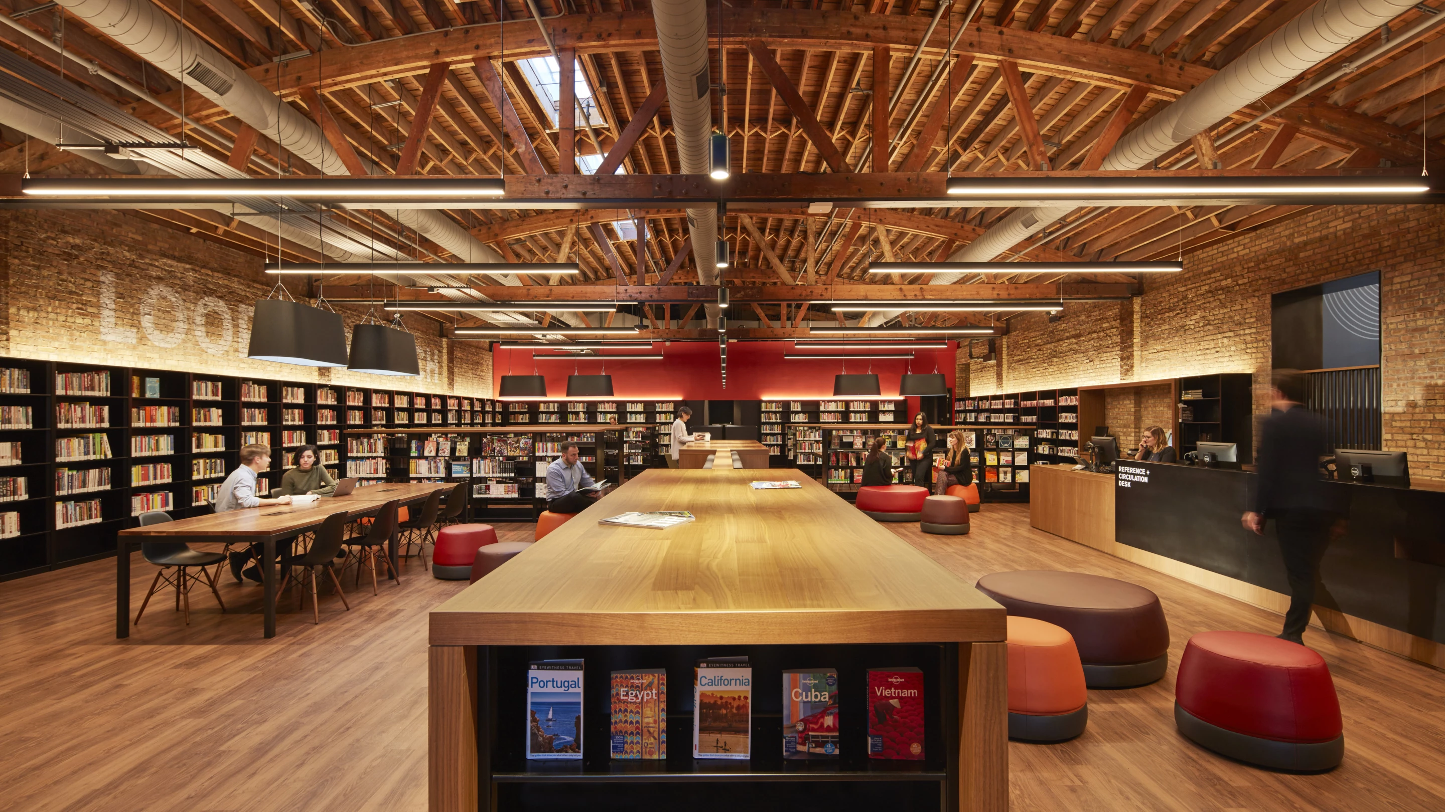 Chicago Public Library, West Loop Branch involved turning a former television studios into a new cultural and social cente