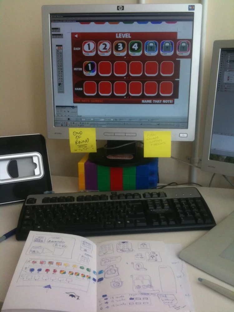 Snapshot of the My Note Games app being developed