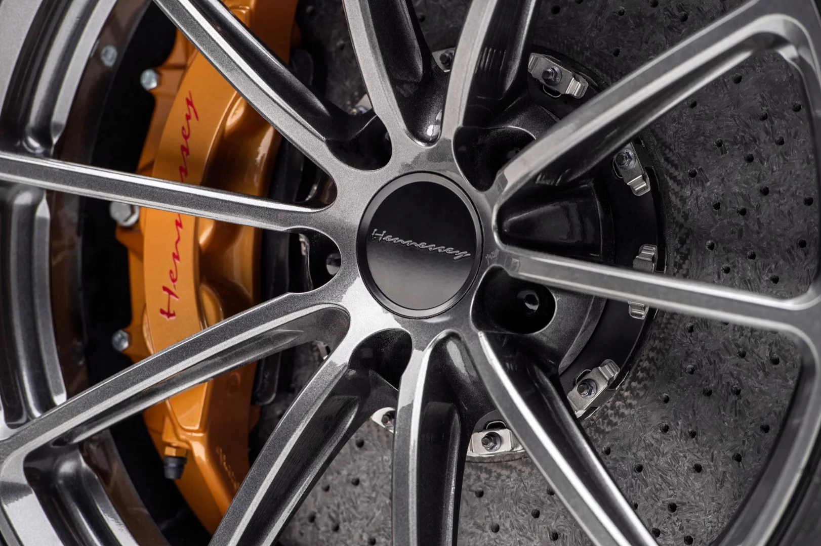 Wheel closeup on the Hennessey Venom F5 hypercar