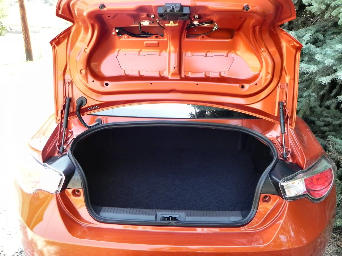 The trunk of the Scion FR-S is more spacious than might be expected