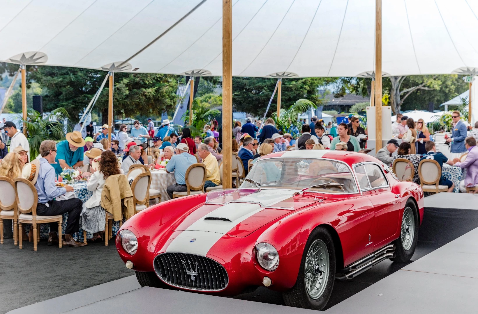 The winner of the 2016 2016 Concorso d'Eleganza Villa d'Este, this 1954 Maserati A6GCS Berlinetta won the Peninsula Classics Best of the Best Award for 2016 at the 2017 Monterey Car Week. It is pictured at The Quail 2017
