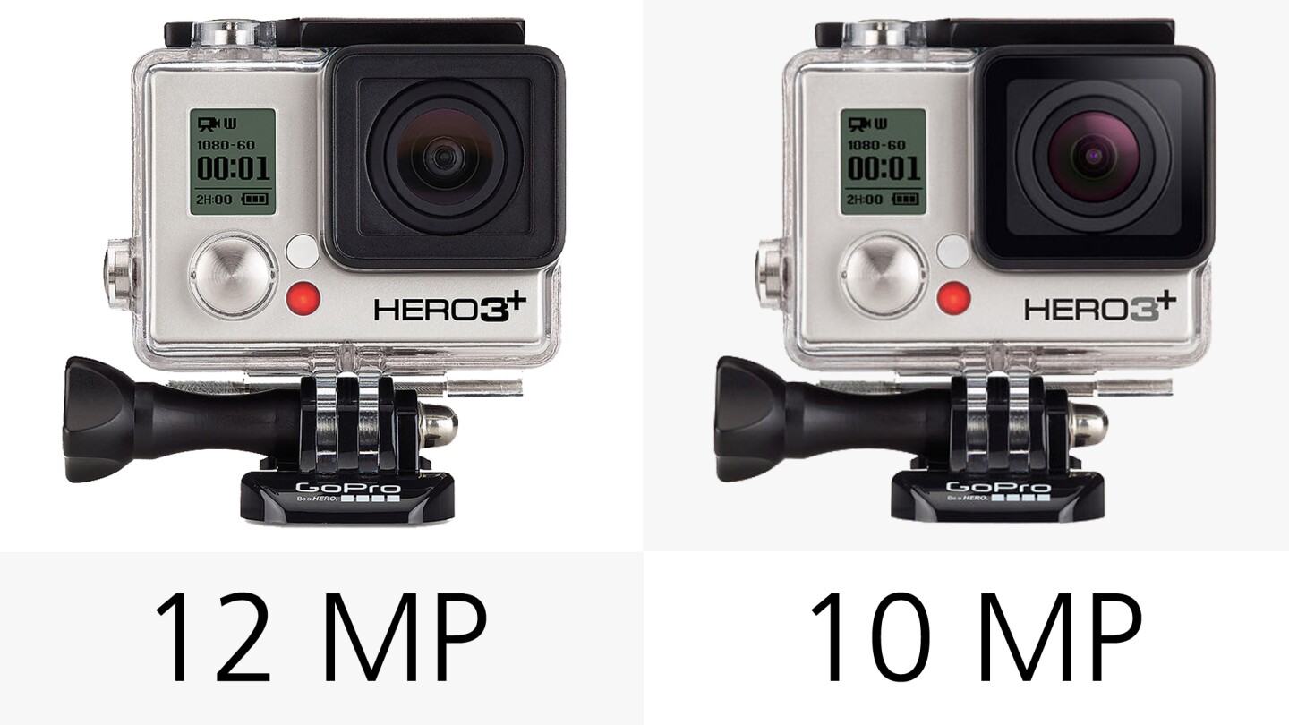 The 10-megapixel resolution of the Hero3+ Silver lags slightly behind the other cameras