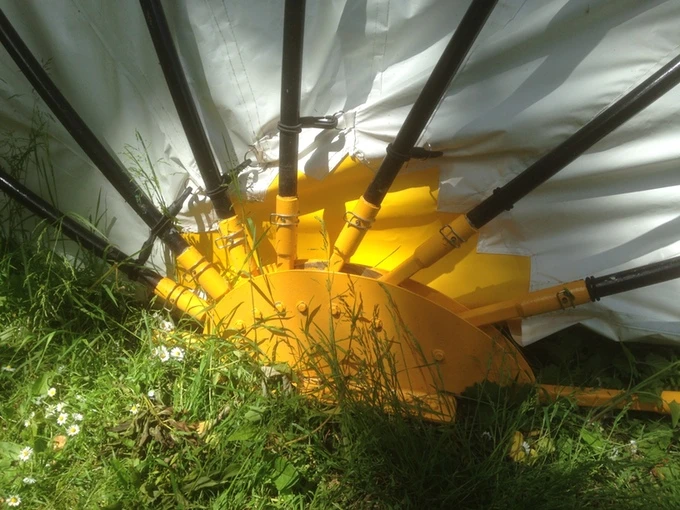 The Mollusc side hub is what allows the tent poles to move, opening the fabric up