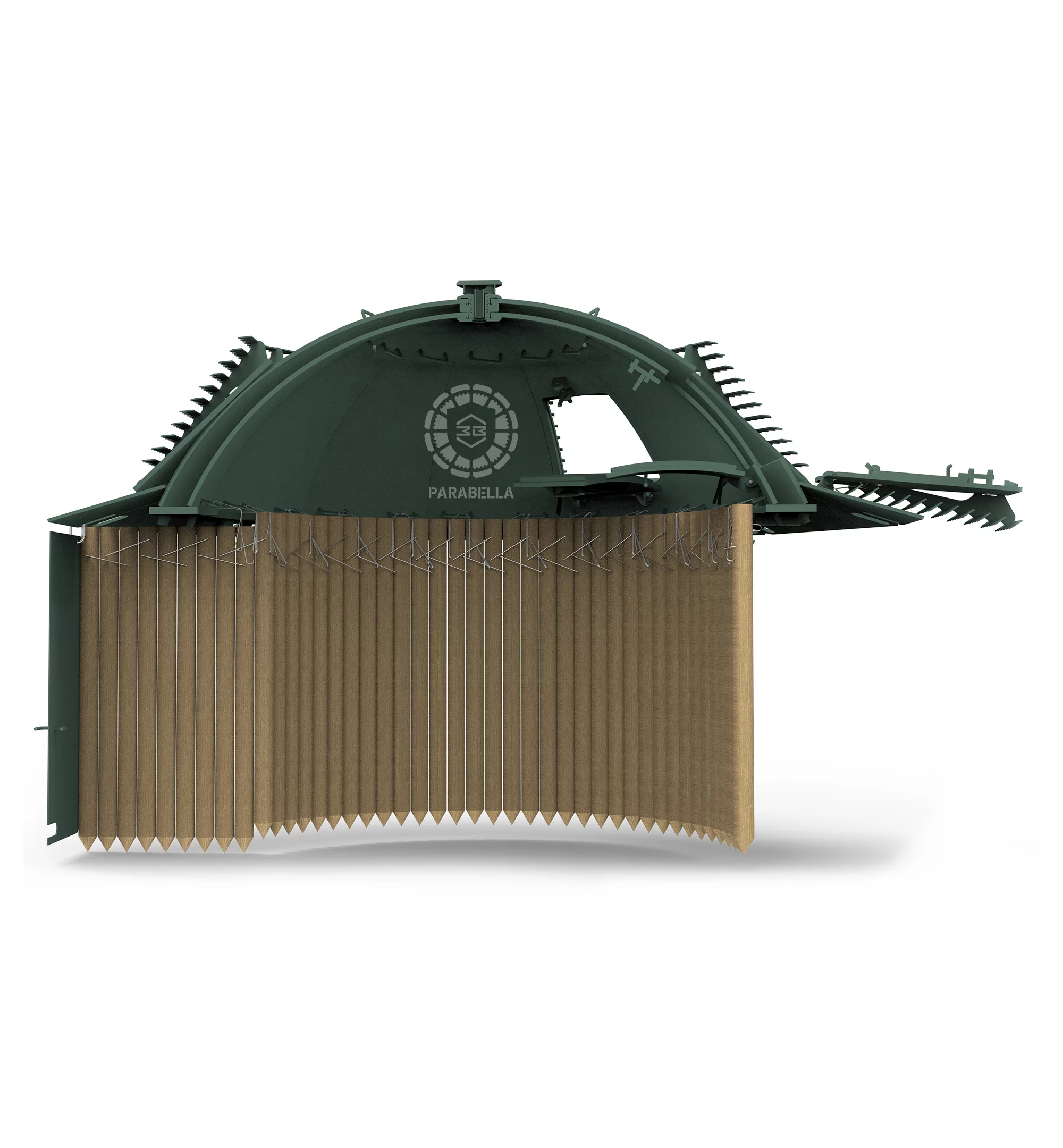 Parabella is made of steel panels