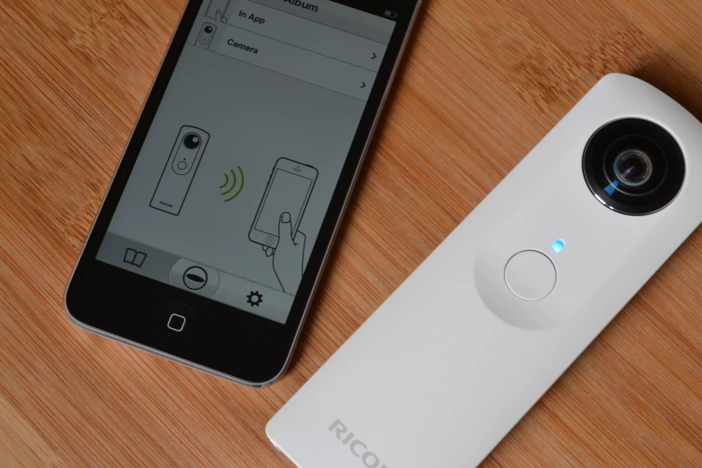 The Theta app running on an iPod touch