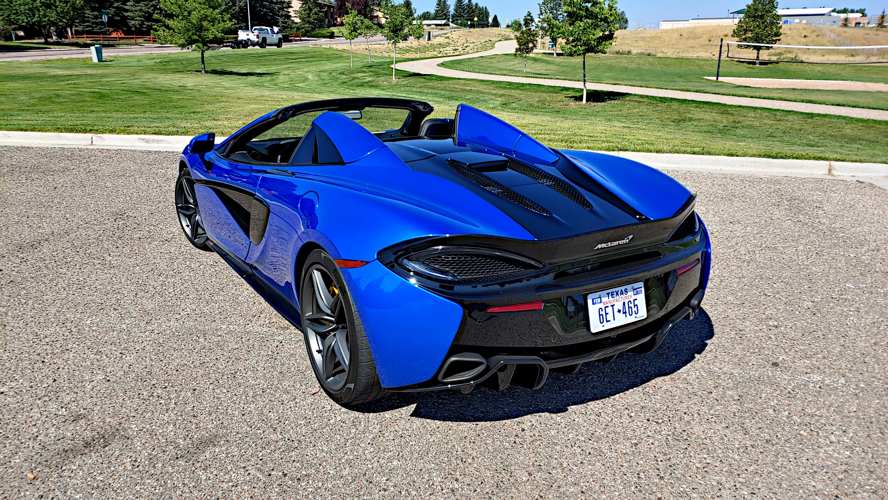 The McLaren's rear deck is decidedly flatter and beefier than the rest of the car