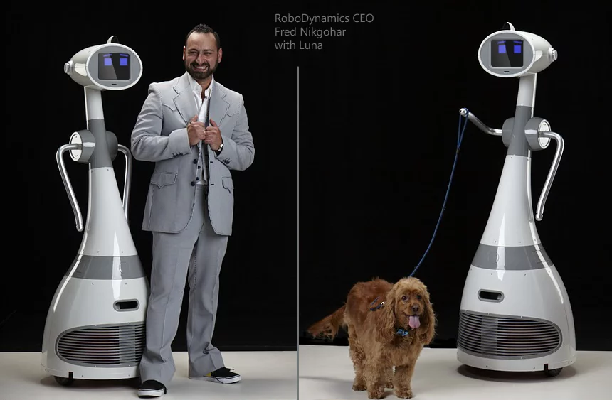 Luna with RoboDynamics CEO Fred Nikgohar