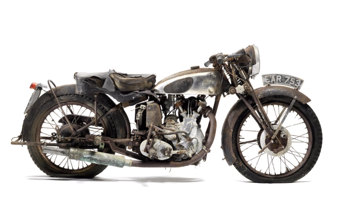 This 1938 Vincent-HRD 500cc Series-A Comet Project, Lot 193 at Bonhams Autumn Stafford Sale (18-Oct-15) is estimated to sell for between £15,000 and 18,000 ($23,000 and $27,500)