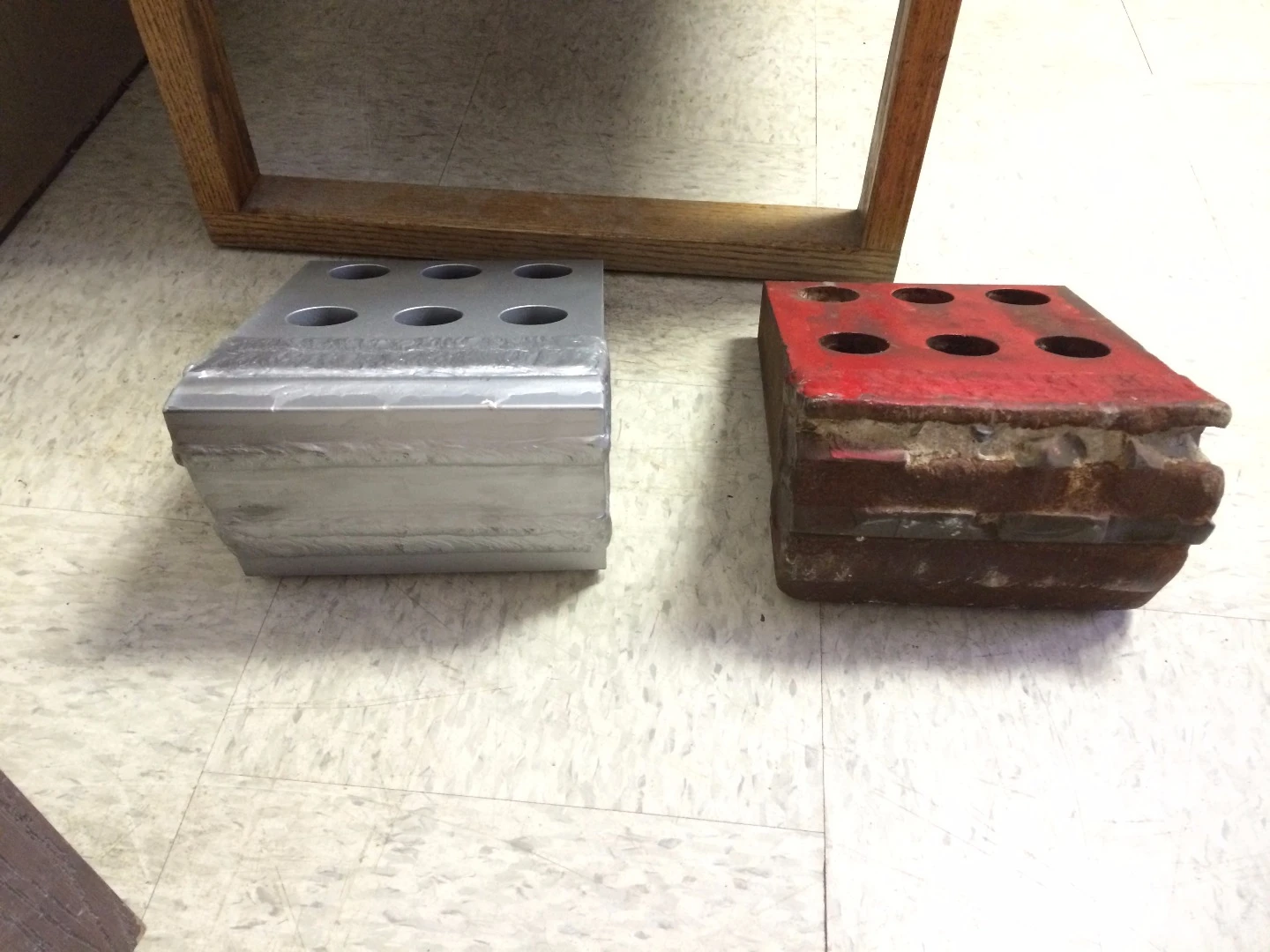 Fresh and worn cutter heads