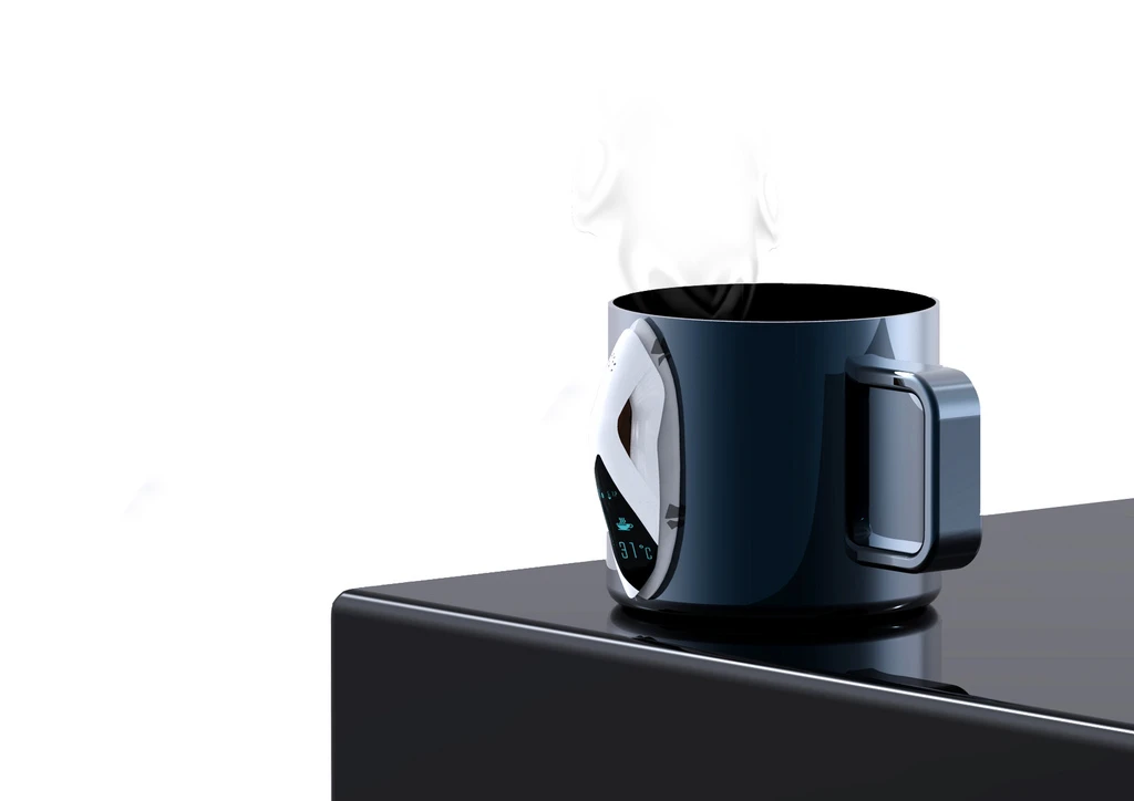 The Snail is a portable cooking or heating device which sticks directly to the side of a mug and then supplies heat directly
